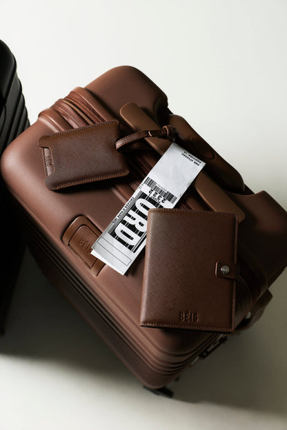 The Passport & Luggage Tag Set in Maple